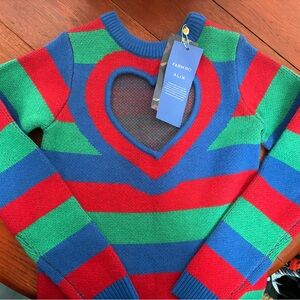 Striped knit heart dress farm rio nwt